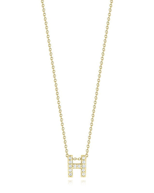 Tiny Treasures Diamond Love Letter "H" in Yellow Gold