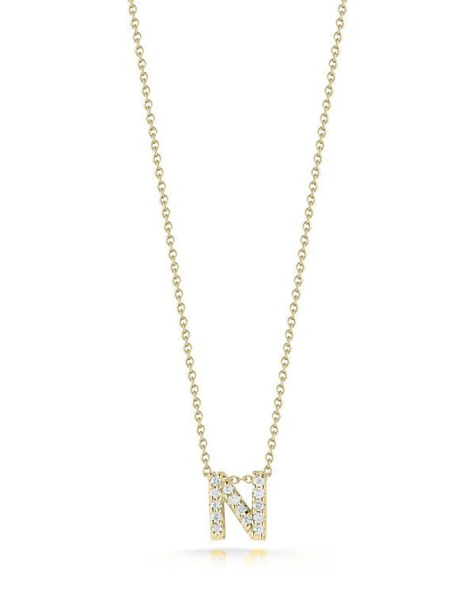 Tiny Treasures Diamond Love Letter "N" in Yellow Gold