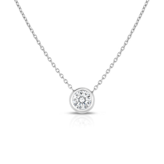 Single Station Diamond Necklace in 18kt White Gold