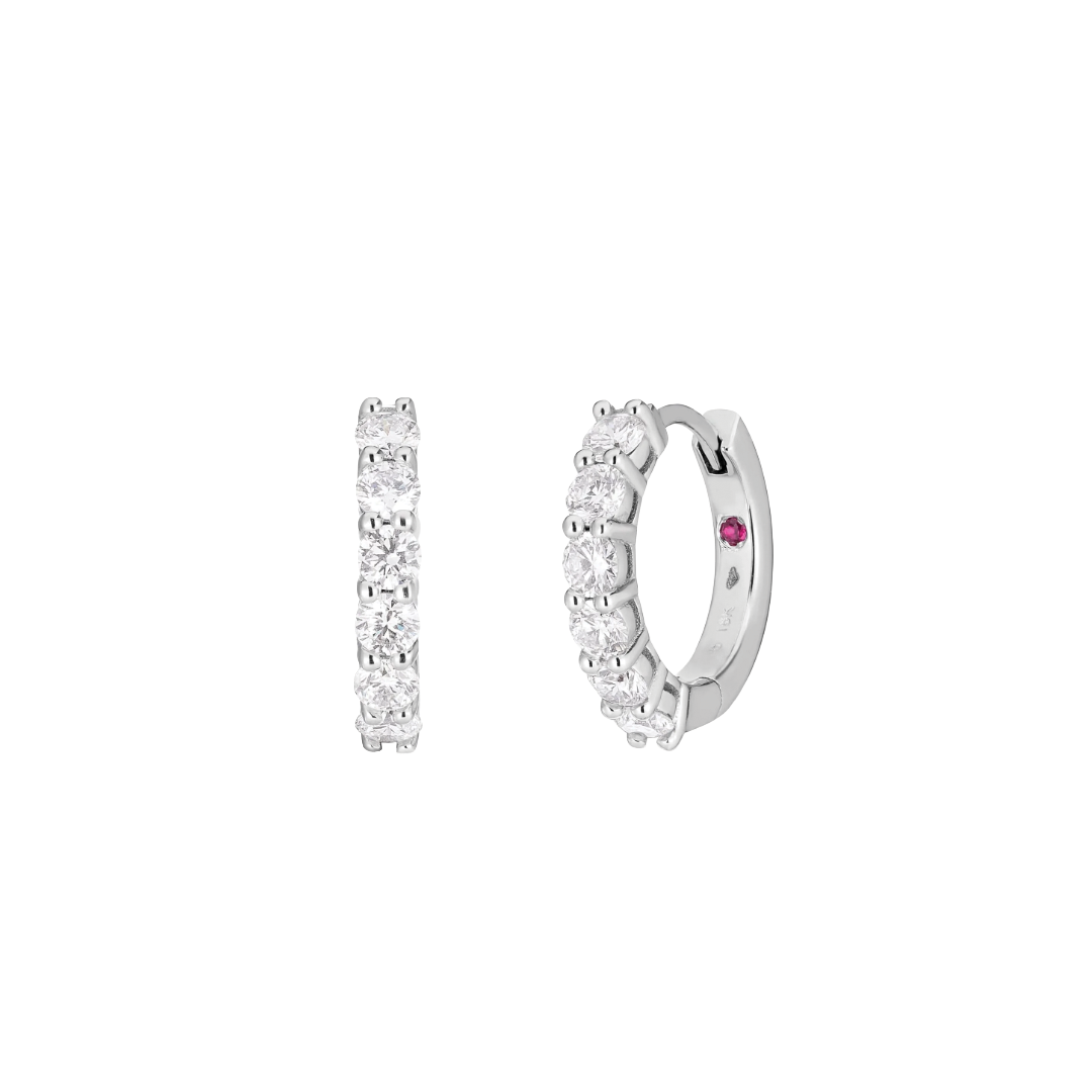 Perfect Diamond Hoop Earrings in White Gold