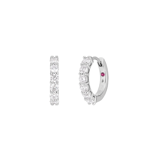 Perfect Diamond Hoop Earrings in White Gold
