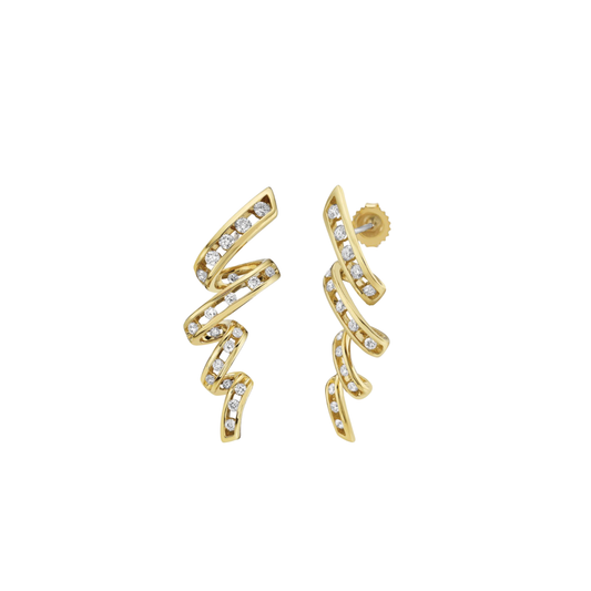 Floating Diamond Vortex Earrings