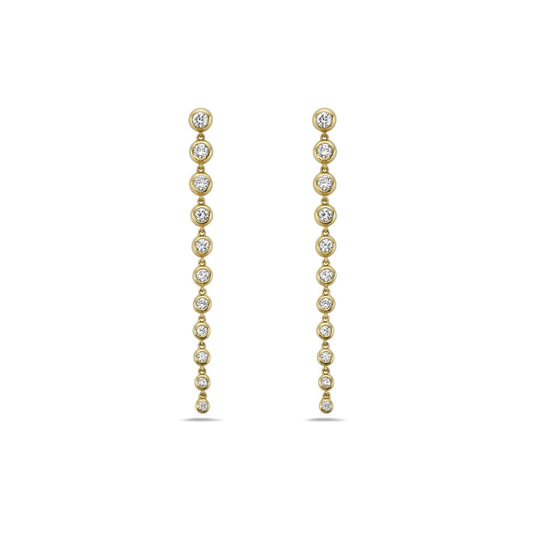 Diamond Bezel Drop Earrings