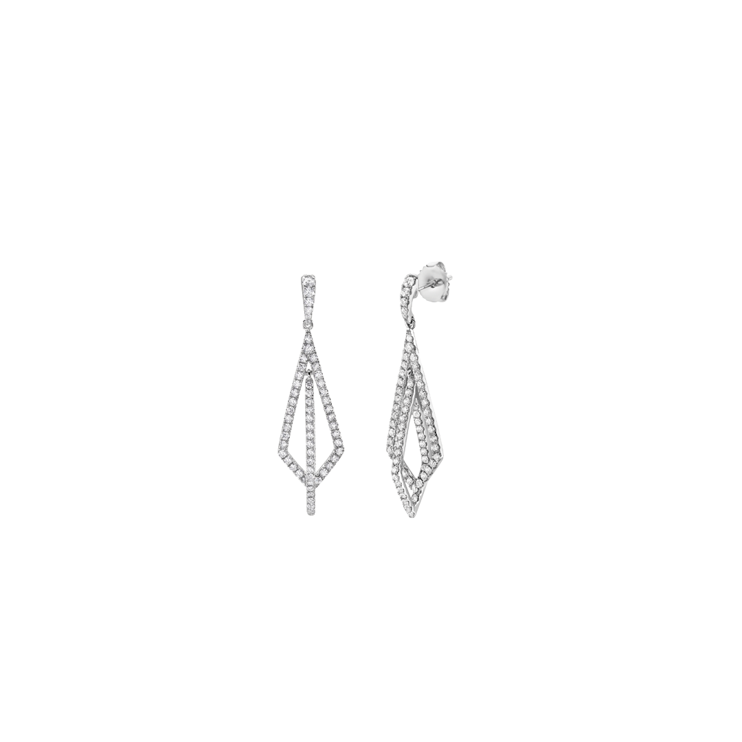 Double Kite Diamond Drop Earrings
