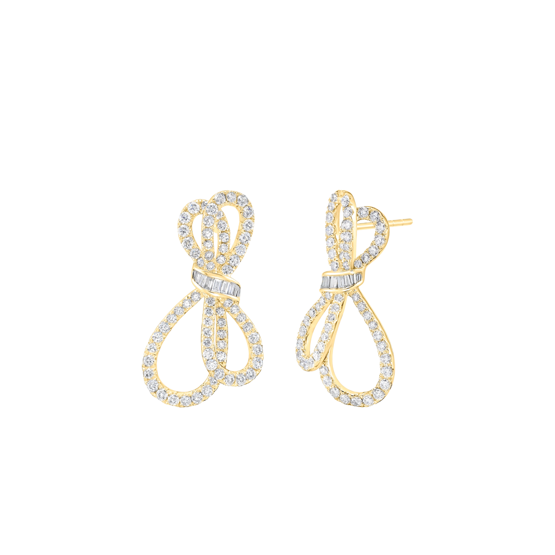 Diamond Bow Earrings