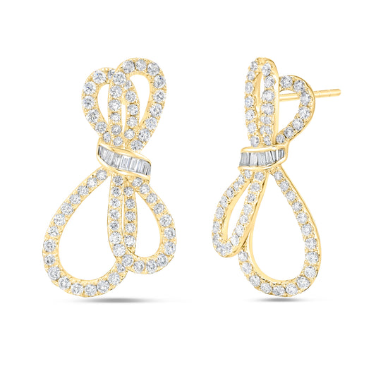 Diamond Bow Earrings