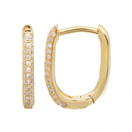 Micro Pave Diamond Huggie Hoop Earrings