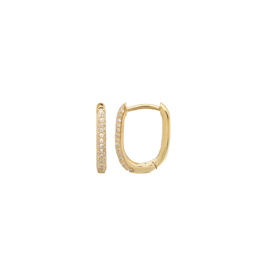 Micro Pave Diamond Huggie Hoop Earrings