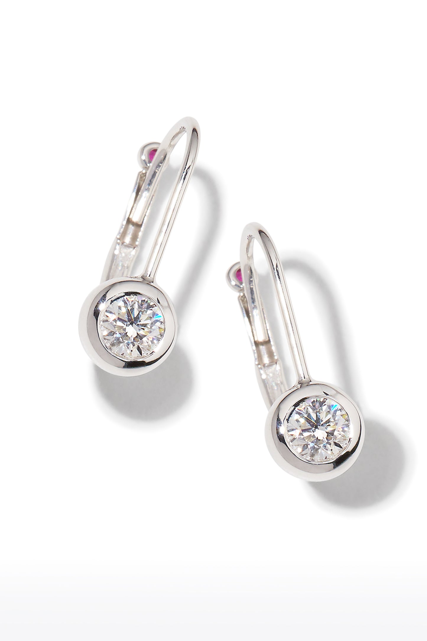 Leverback Earrings with Bezel Set Diamonds