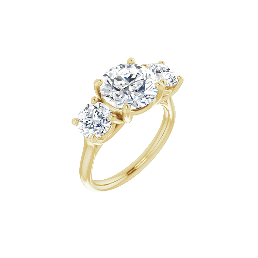3-Stone Diamond Trellis Ring Setting
