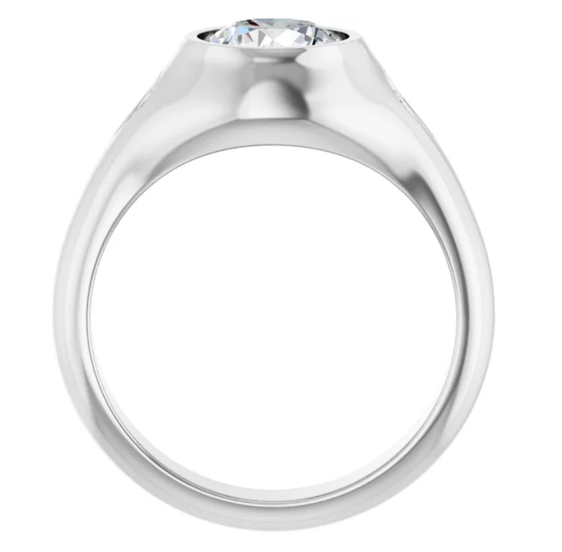 Round Diamond Ring Setting with Pear Diamonds