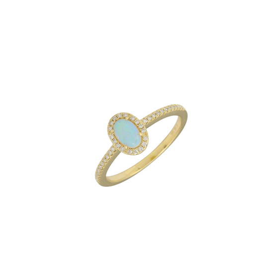 Oval Opal and Diamond Ring
