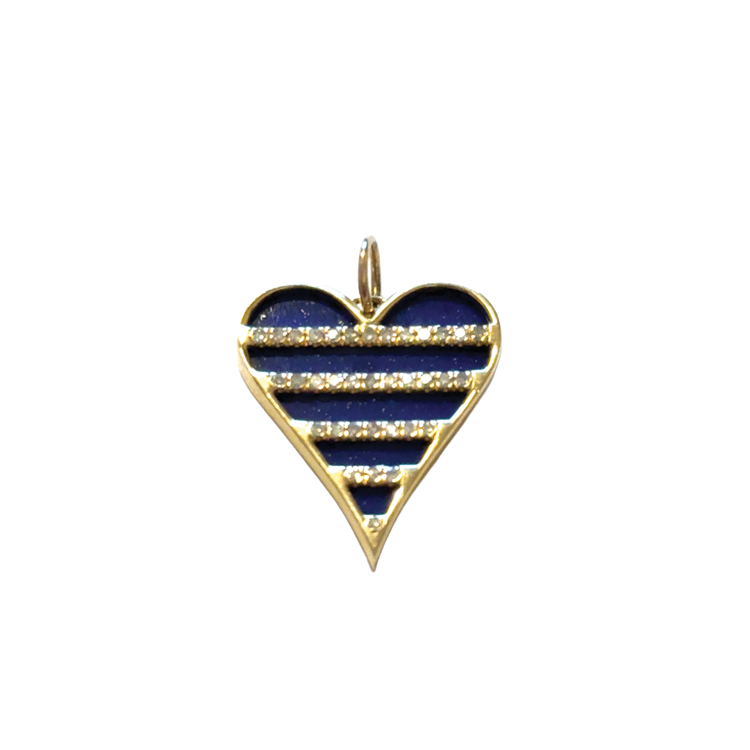 Lapis Heart Charm