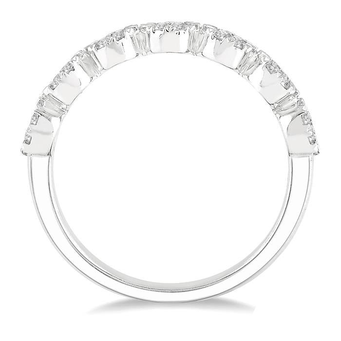 14k White Gold Diamond Cluster Band