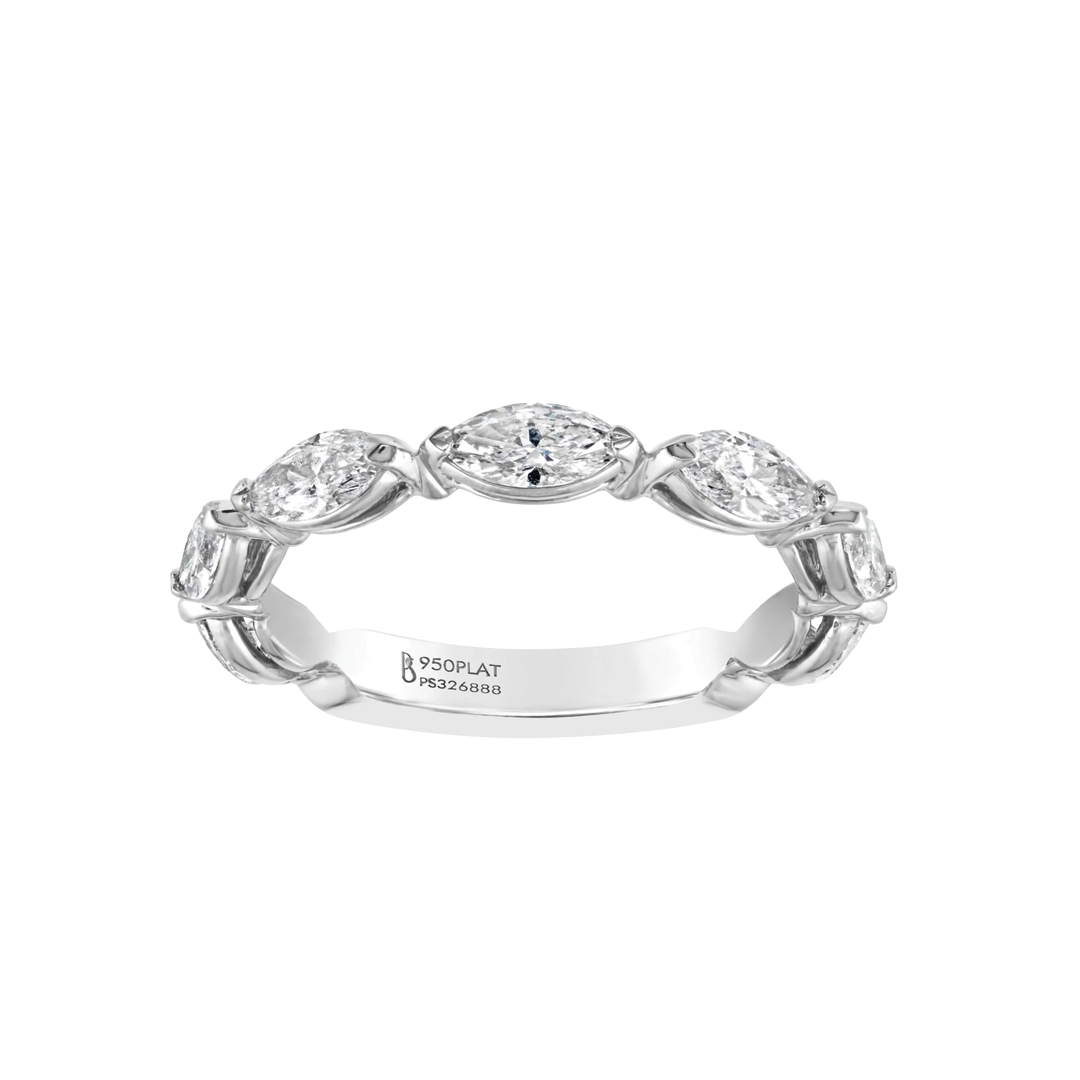 7-Stone East/West Set Marquise Wedding Band