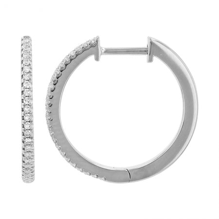 18mm Diamond Huggie Hoop Earrings