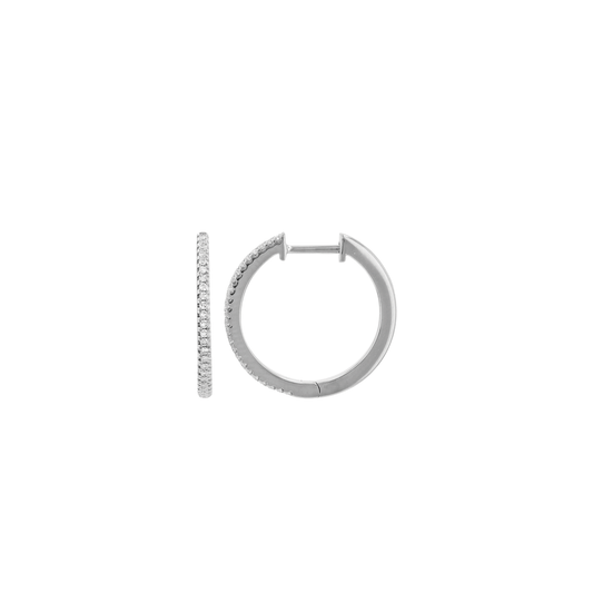 18mm Diamond Huggie Hoop Earrings