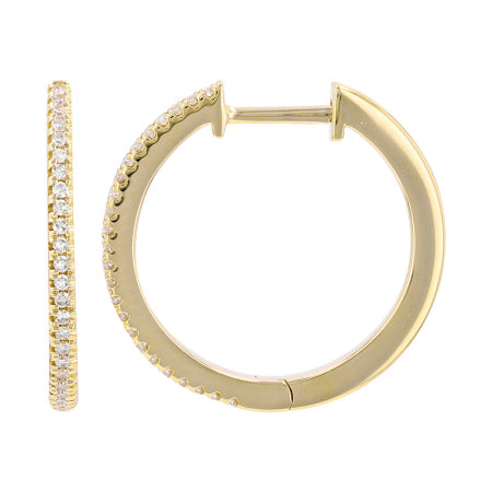 18mm Diamond Huggie Hoop Earrings