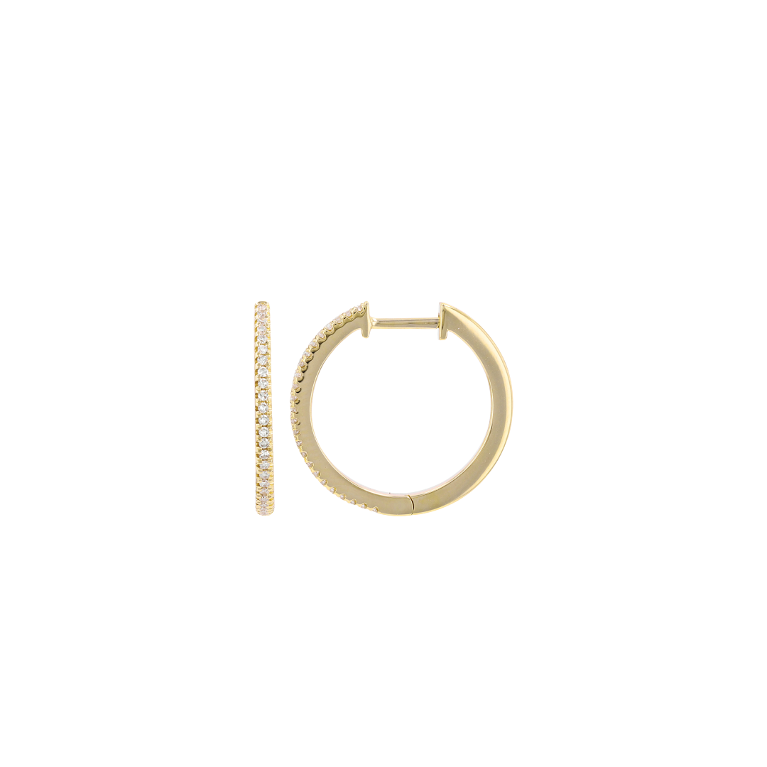18mm Diamond Huggie Hoop Earrings