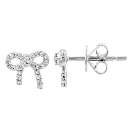 Diamond Bow Stud Earrings