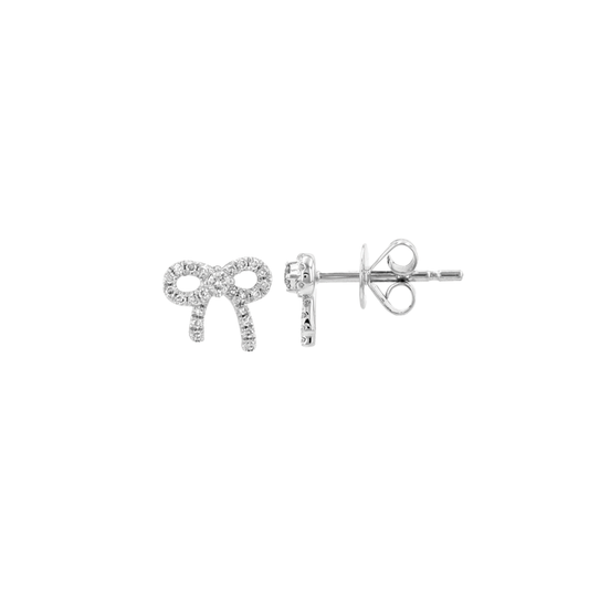 Diamond Bow Stud Earrings, 0.14ctw