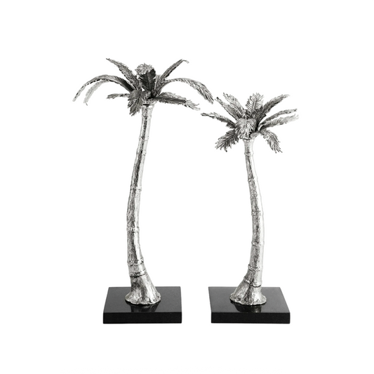 Michael Aram Nickelplate Palm Tree Candle Holder Set
