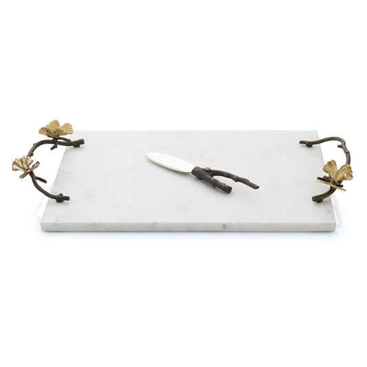 Michael Aram Butterfly Ginkgo Cheeseboard and Spreader