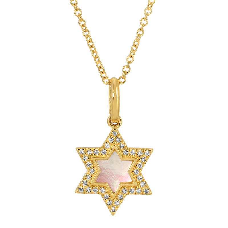 Star of David Necklace with Mother of Pearl