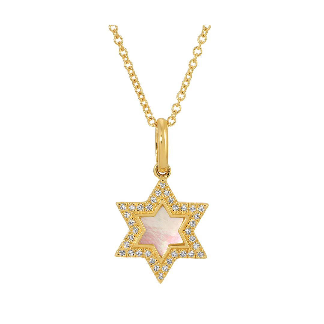 Star of David Necklace with Mother of Pearl