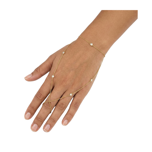Double Row Cable Chain Hand Bracelet
