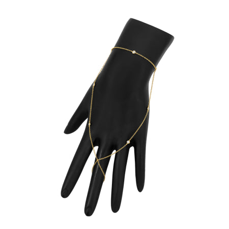 Double Row Cable Chain Hand Bracelet