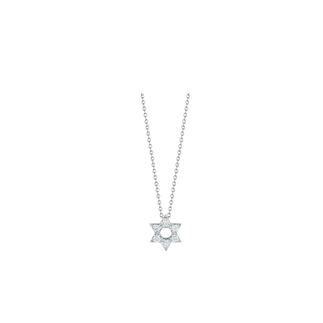 Star of David Necklace in White Gold