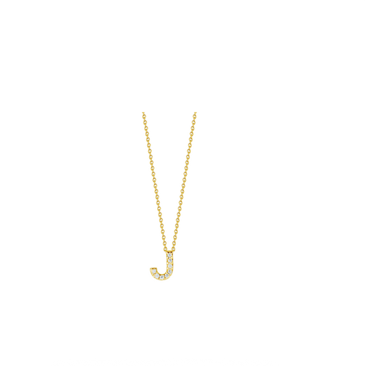 Diamond Initial "J" Pendant Necklace