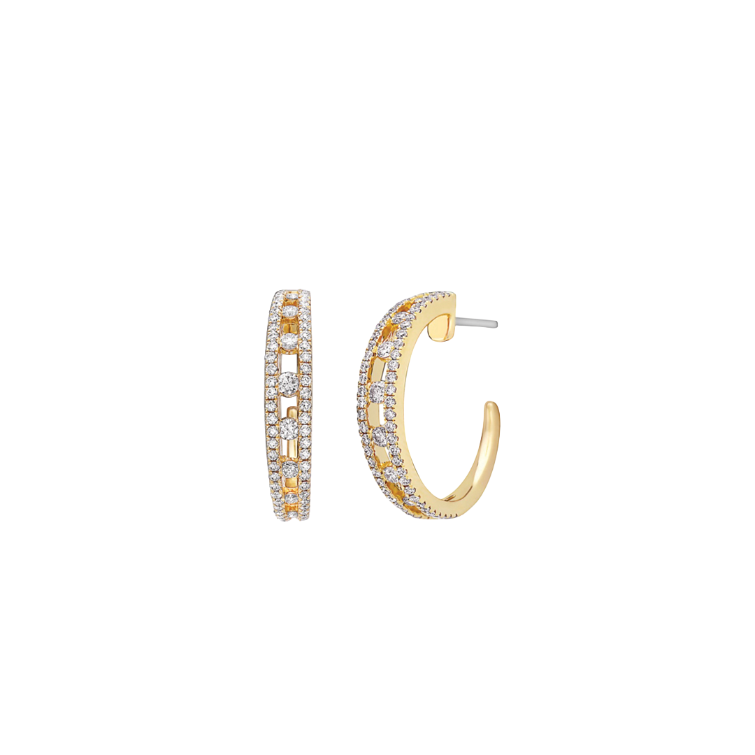 Floating Diamond Hoop Earrings