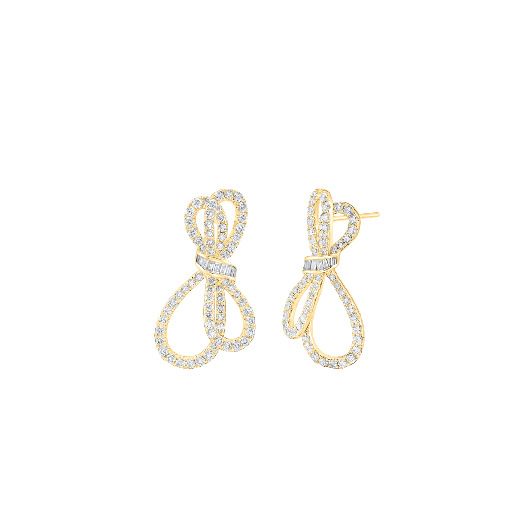 Diamond Bow Earrings