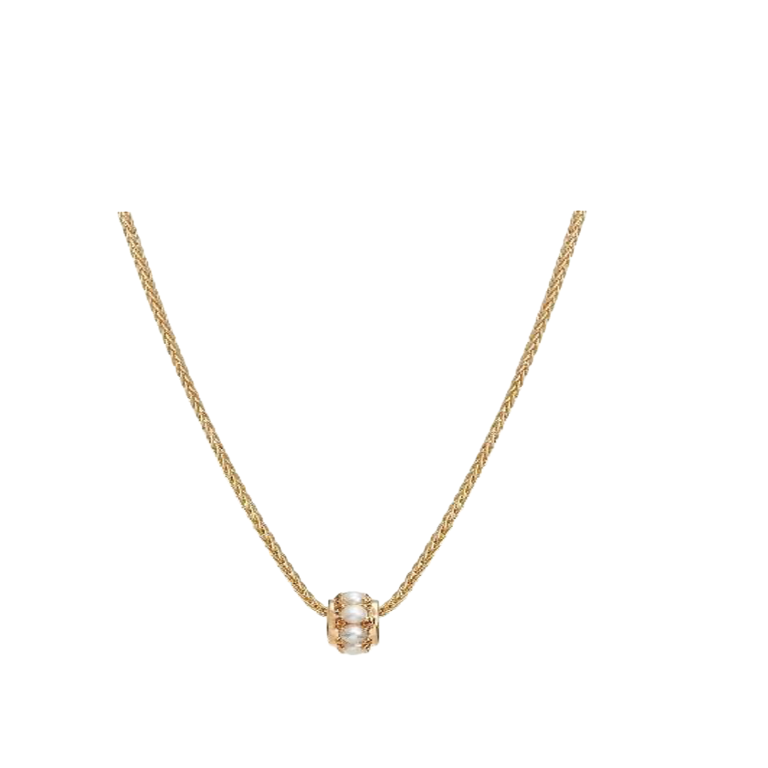 Birthstone Rondelle Pendant in Pearl
