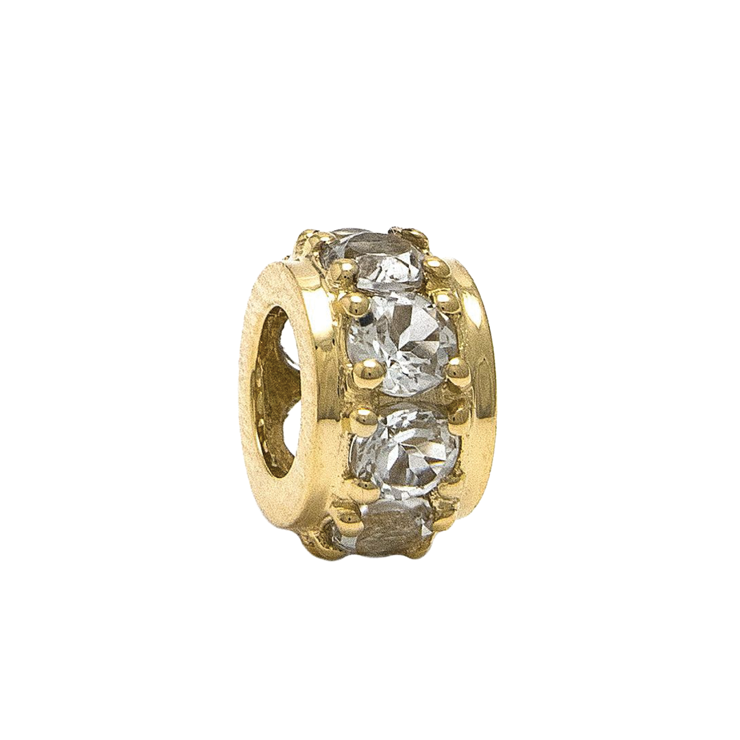 Birthstone Rondelle in White Topaz