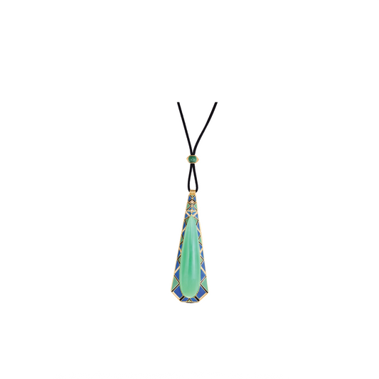 Blue and Green Kite Pendant Necklace