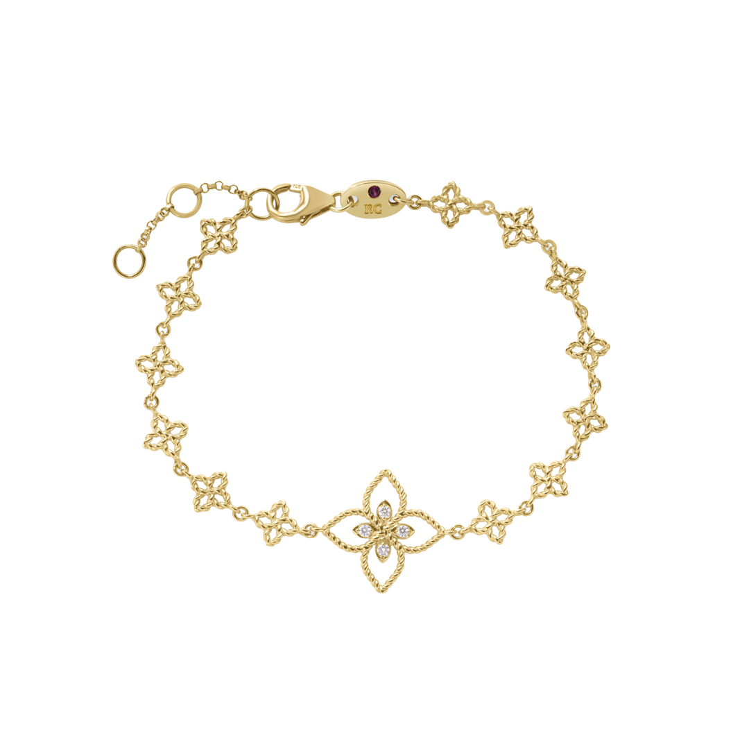 Principessa Flower and Diamond Station Bracelet