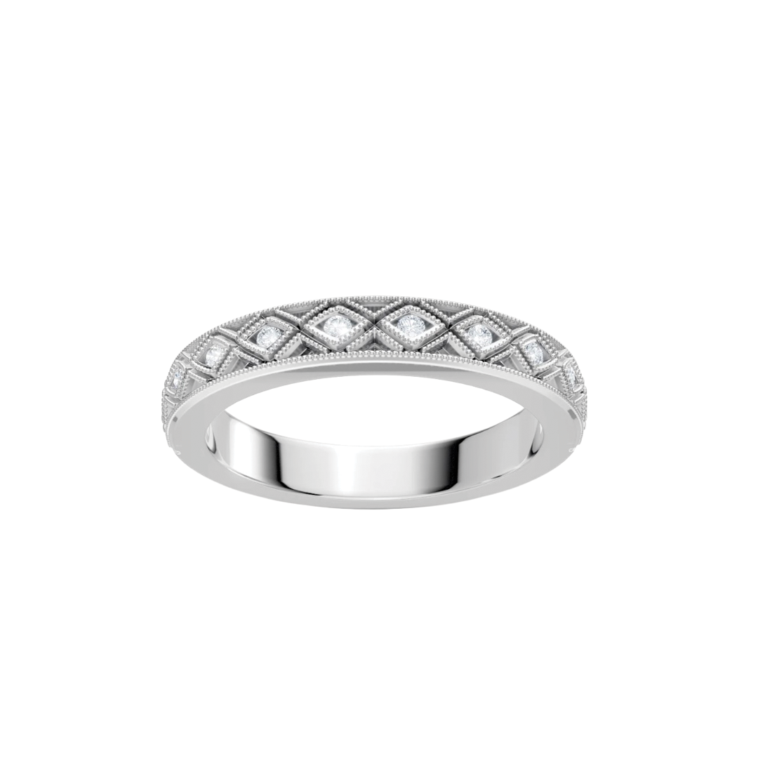 Round Diamond and Filigree Band