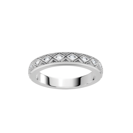 Round Diamond and Filigree Band