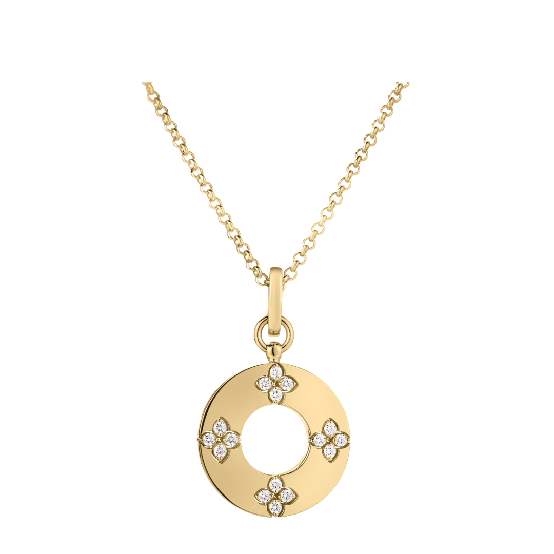 Love in Verona Diamond Flower Circle Necklace