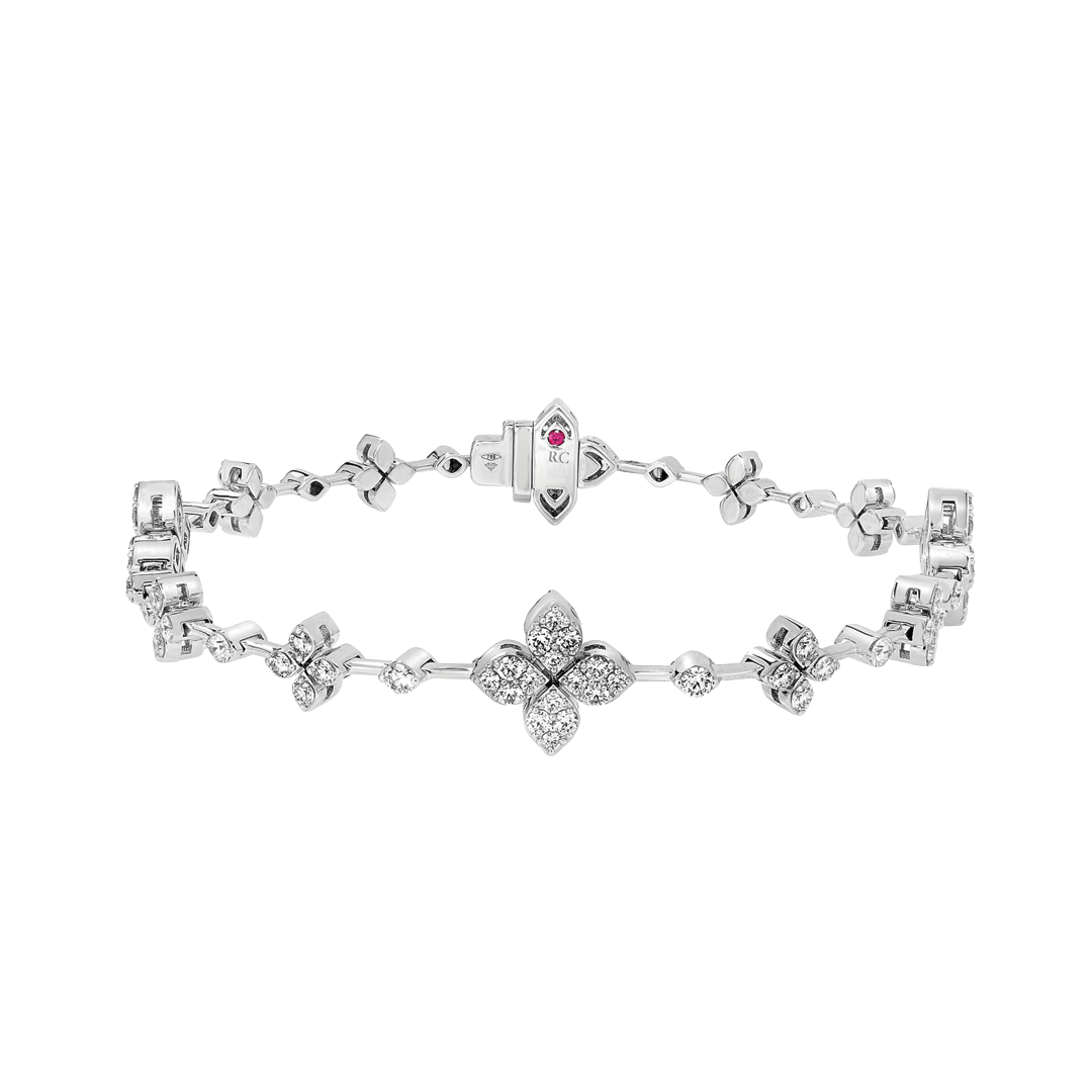 Love in Verona Alternating Diamond and Flower Bracelet