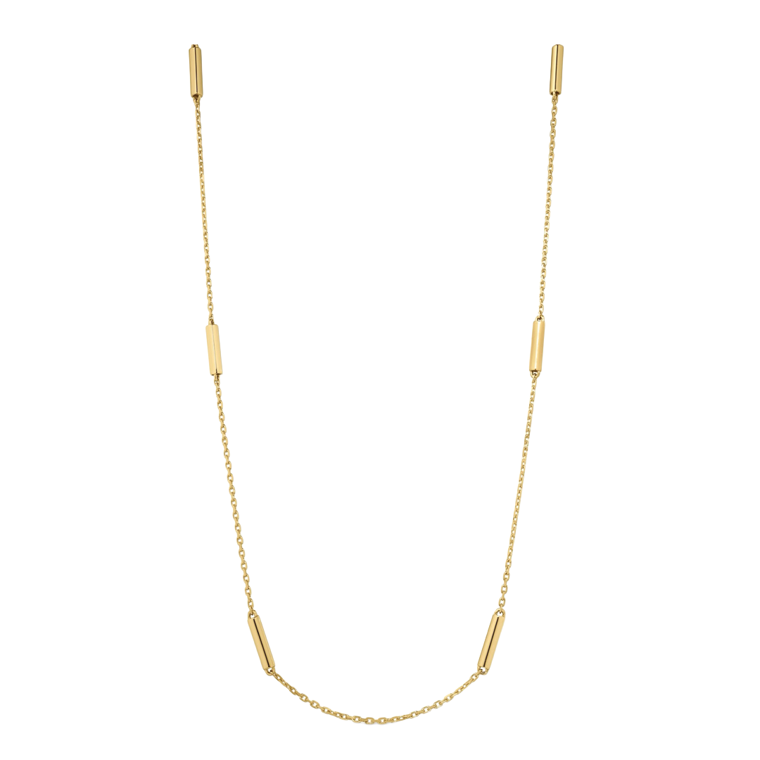 7-Station Gold Bar Necklace