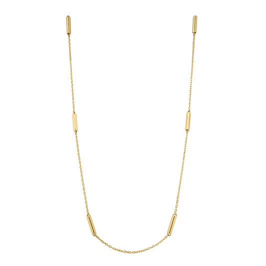 7-Station Gold Bar Necklace