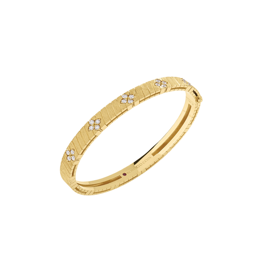 Love in Verona Ridged And Satin Finish Diamond Bangle