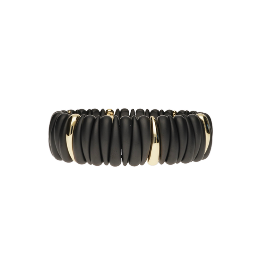 Artiglio Ceramic Stretch Bracelet with Gold Sections