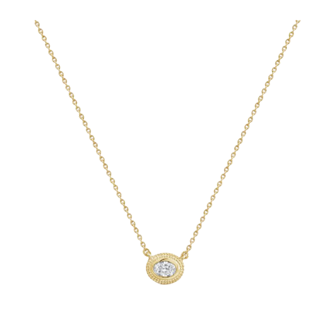 Oval Diamond Pendant Necklace