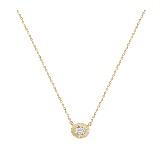 Oval Diamond Pendant Necklace
