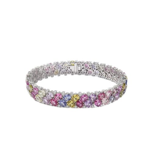 Diamond and Multicolored Sapphire Bracelet